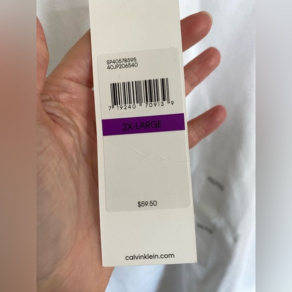 CALVIN KLEIN WHITE LONG SLEEVE BUTTON NECK - Picture 4 of 7